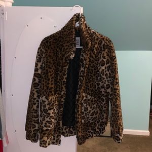 LEVI cheetah print insulated fluffy jacket NEW